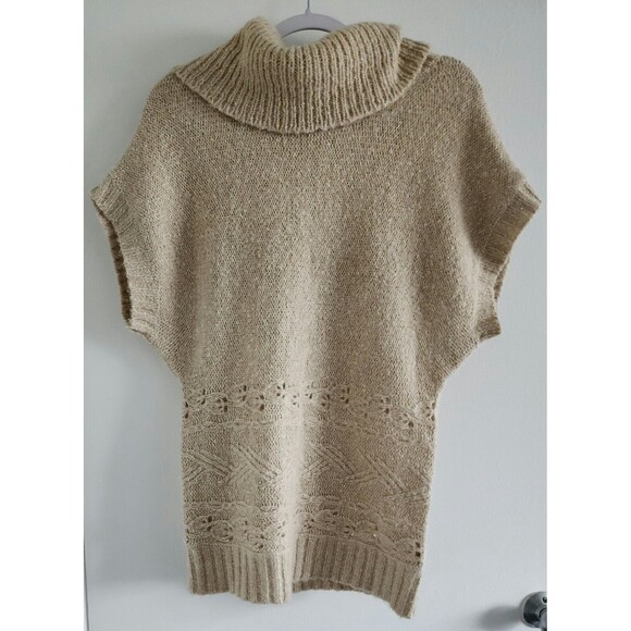 Kaisely Womens Wool Alpaca Blend Sweater Beige Cowl Neck Drop-Shoulder Size M - Picture 4 of 6